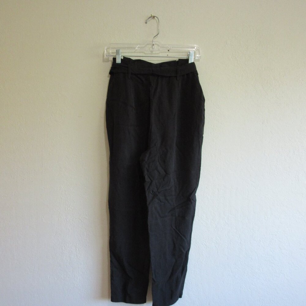 SOCIALITE Black Pleated Tie Waist S Straight Leg Pants - Picture 2 of 4